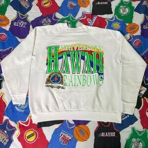 Vintage 80s NCAA University of Hawaii Rainbows Football Crewneck / Sweater